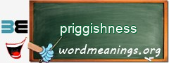 WordMeaning blackboard for priggishness